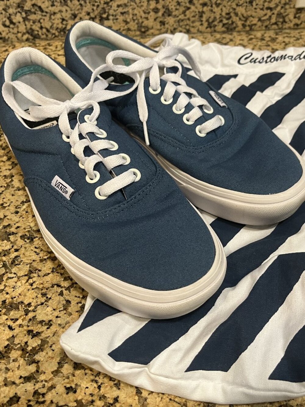 Vans Custom Authentic Blue Shoes, Women Size 8.5, Men Size 7.0